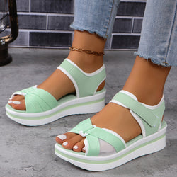 Velcro-design Summer Mesh Cross-strap Beach Sandals