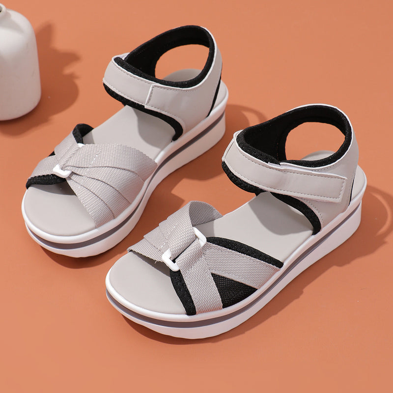 Velcro-design Summer Mesh Cross-strap Beach Sandals