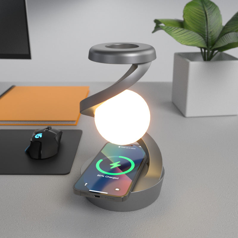 Moonlight Desk Lamp With Phone Wireless Charger Sensor