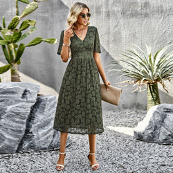 Elegant V-Neck Lace Summer Dress