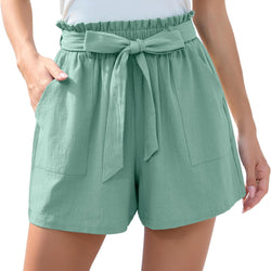 Ruffle Bow Tie Waist Beach Shorts